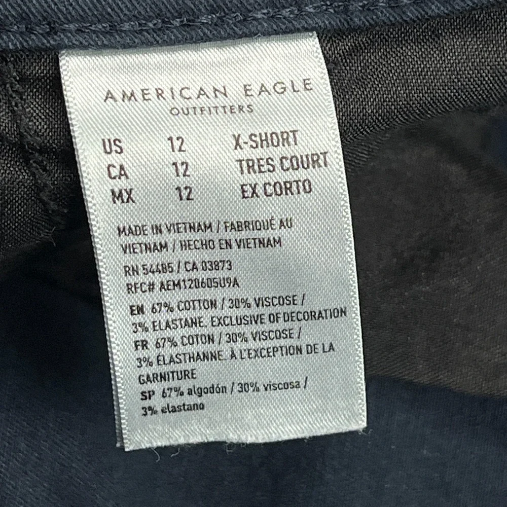 American Eagle Kick Boot Pants Women's 12 X-Short Dark Blue Cotton Twill Stretch